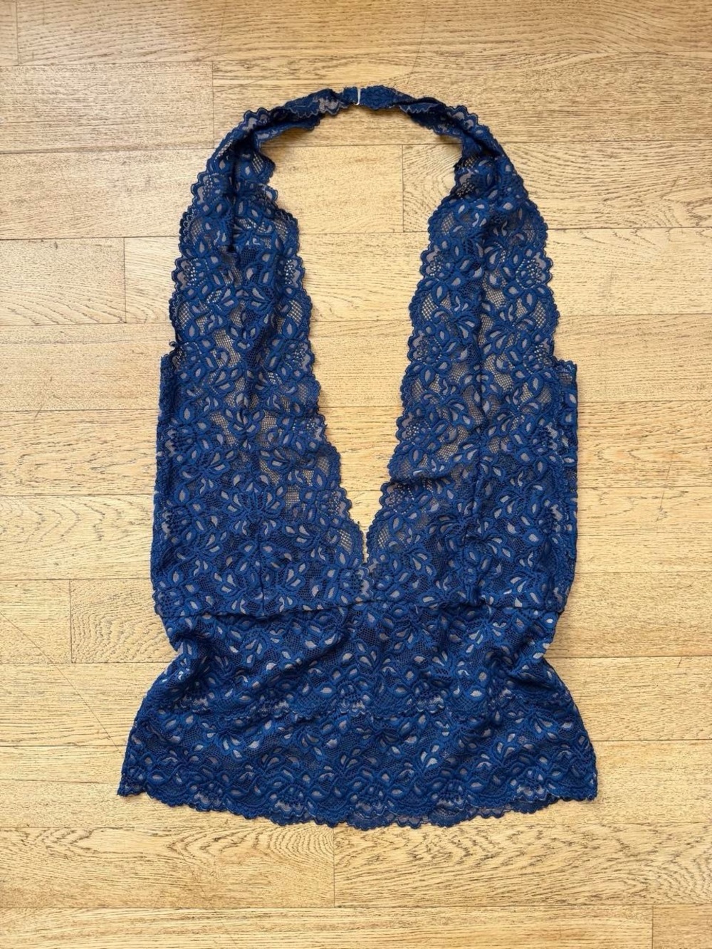 Y2K Frederick’s of Hollywood Lace Navy Halter Top